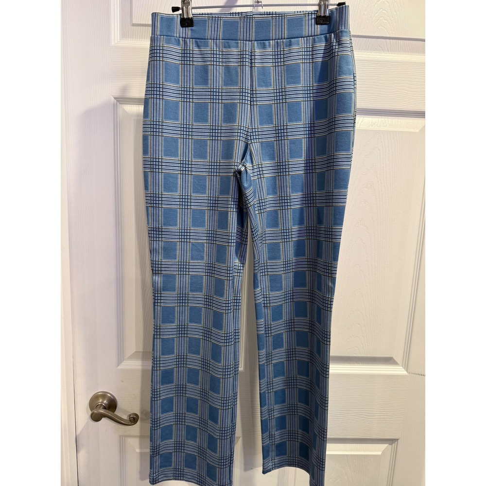 Sanctuary Blue Plaid Straight‎ Leg Pull On Trousers Size S